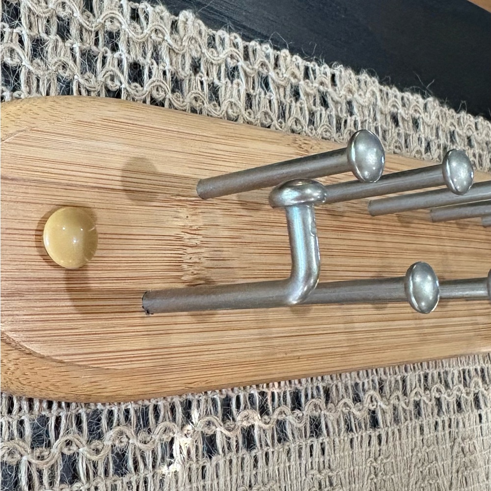 Bamboo Wall Rack for Ties, Scarves, etc. - Picture 2 of 3